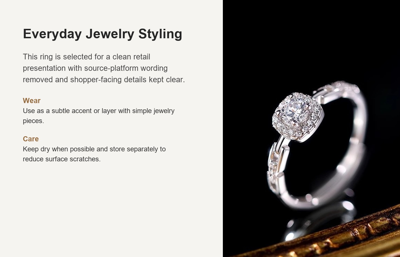 S999 Silver CZ Full CZ Minimalist Light Luxury Ring for Women detail image