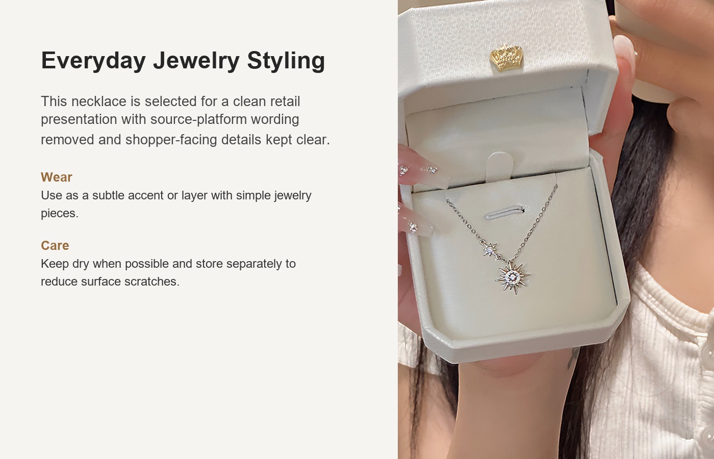S999 Silver CZ Minimalist Collarbone Chain Cross Chain Necklace for Women detail image