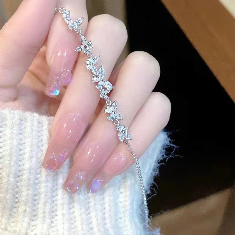 S999 Silver CZ Minimalist Light Luxury Bracelet for Women main image 2