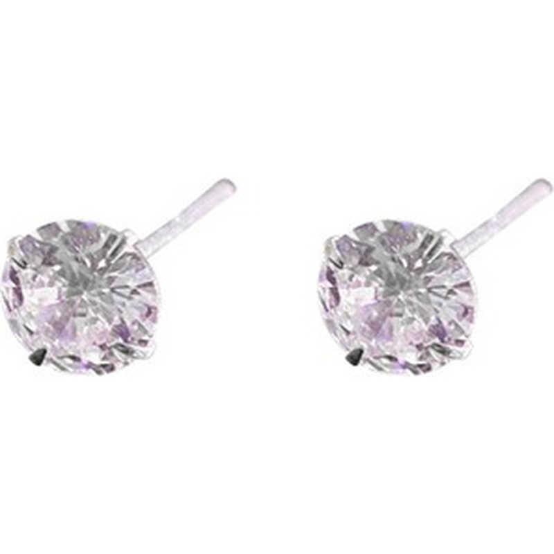 S999 Silver CZ Stud Earrings for Women clean product image 5