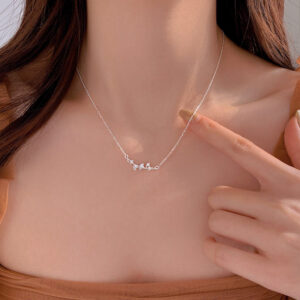S999 Silver Minimalist Korean Style Collarbone Chain Necklace for Women main image 1
