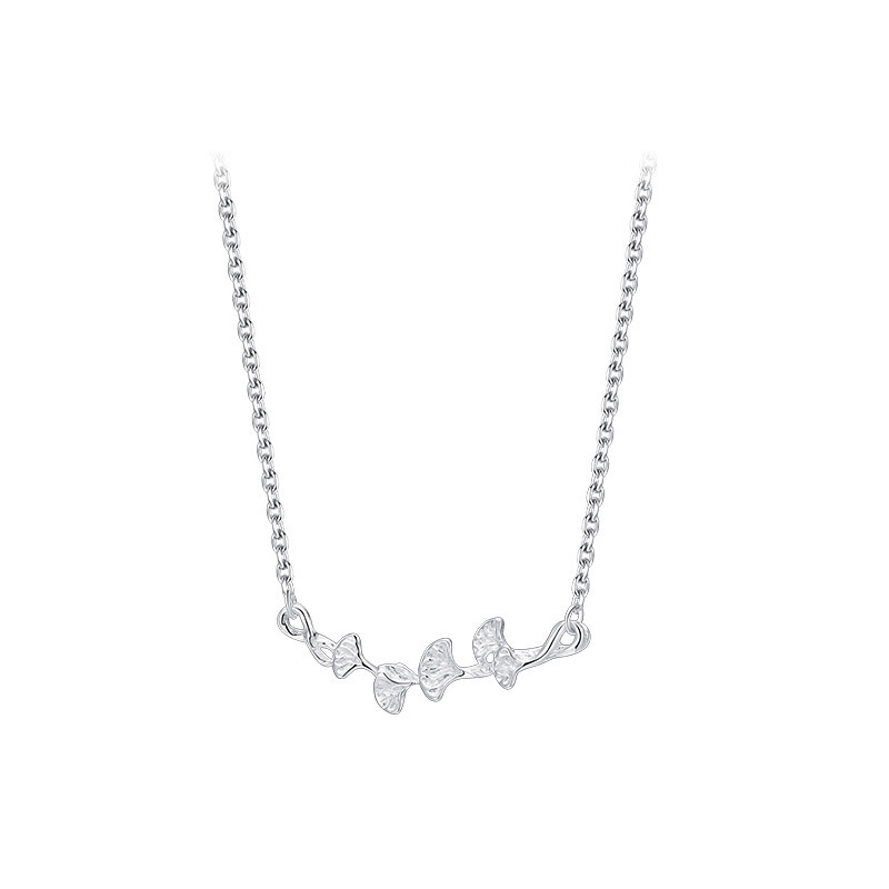S999 Silver Minimalist Korean Style Collarbone Chain Necklace for Women main image 5