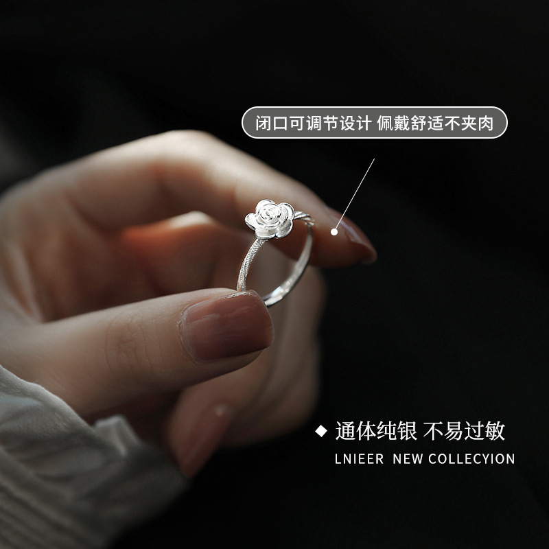 S999 Silver Minimalist Light Luxury Ring for Women main image 2