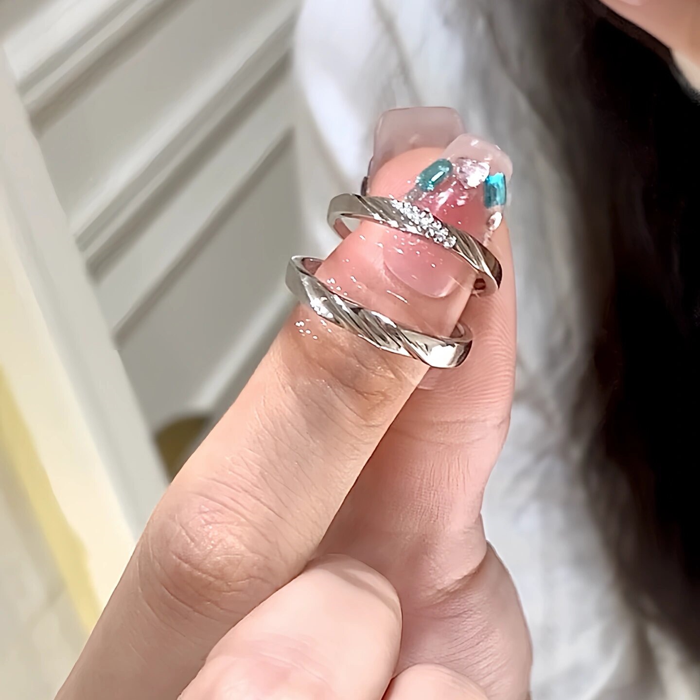 S999 Silver Minimalist Light Luxury Ring for Women main image 4
