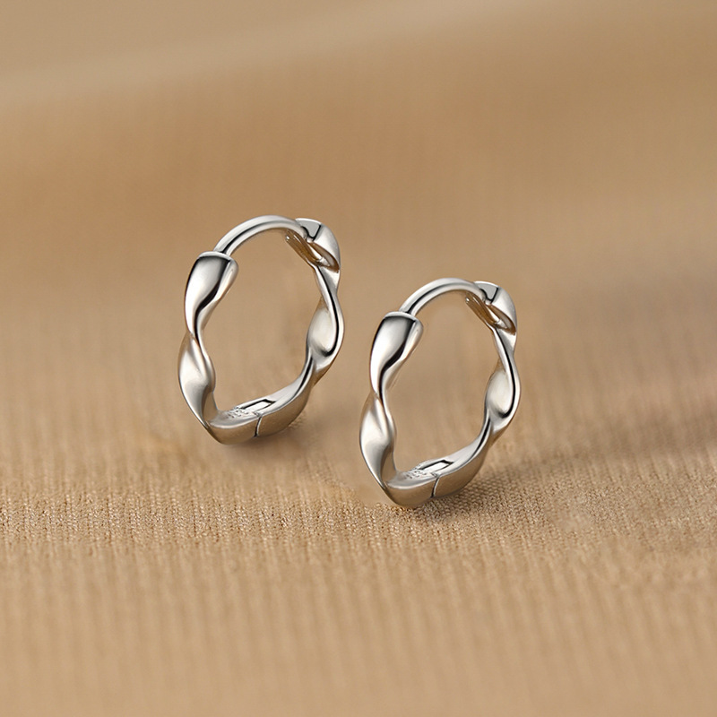 S999 Silver Minimalist Light Luxury Stud Earrings for Women main image 4