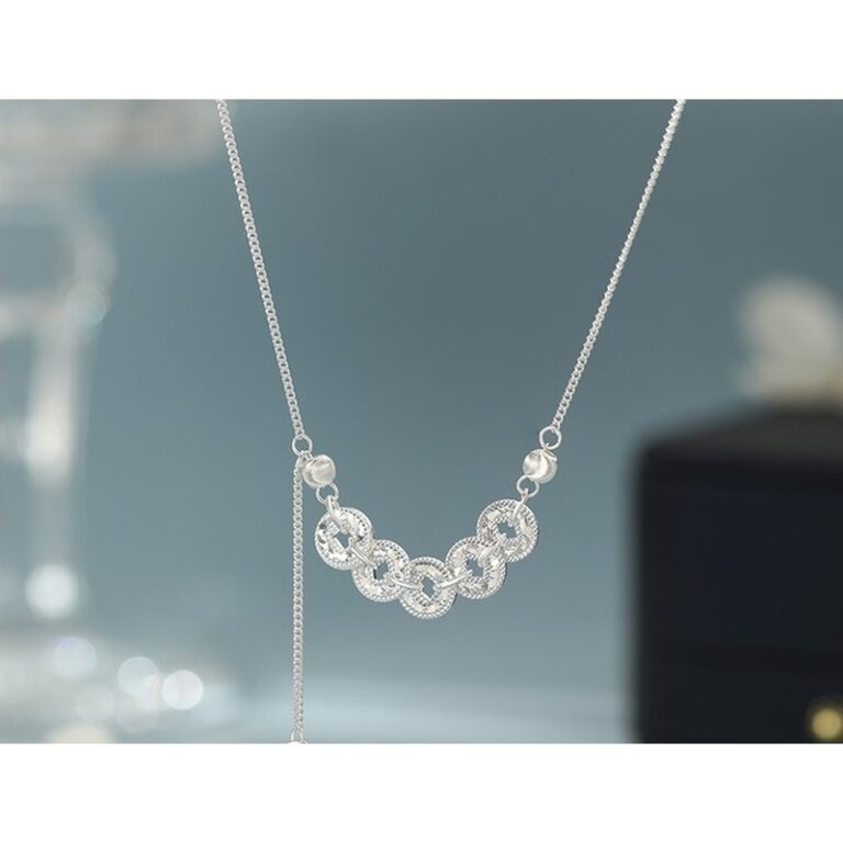 S999 Silver Minimalist Pendant Necklace clean product image 1