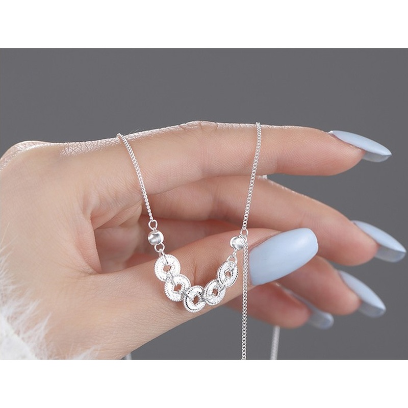 S999 Silver Minimalist Pendant Necklace clean product image 2