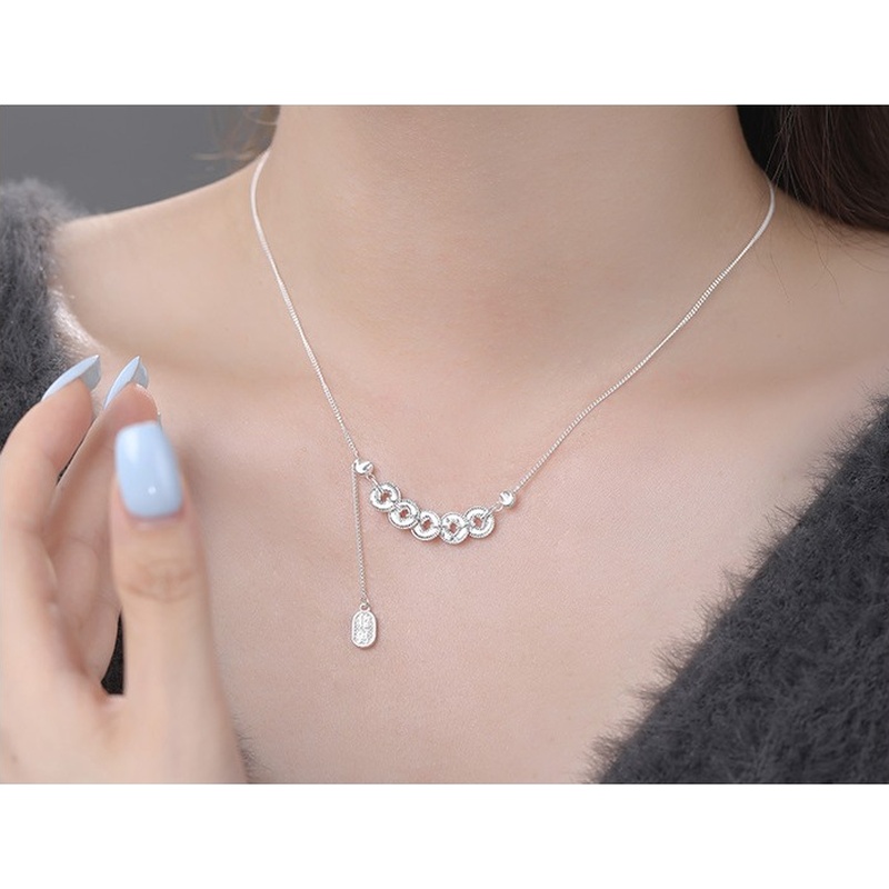 S999 Silver Minimalist Pendant Necklace clean product image 3