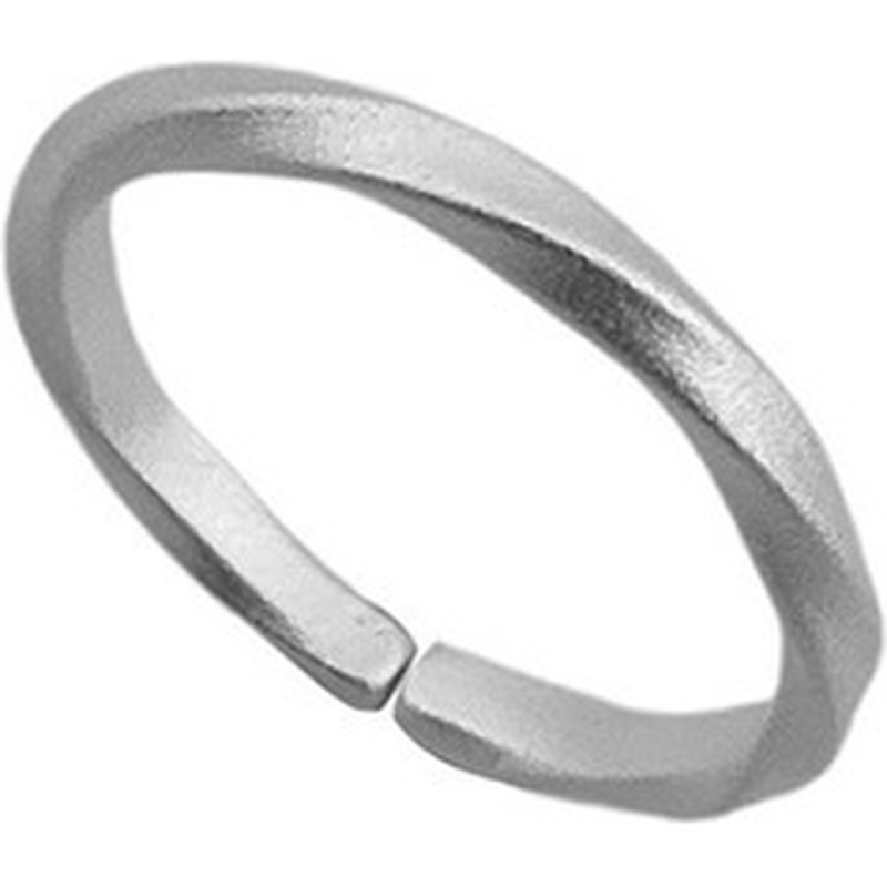 S999 Silver Mobius Geometric Couple Ring Set for Women and Men clean product image 5