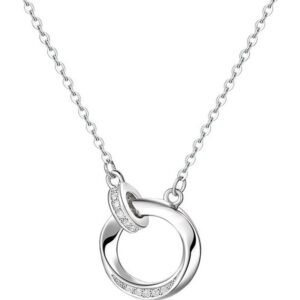 S999 Silver Mobius Geometric Pendant Necklace clean product image 1