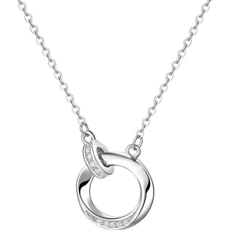 S999 Silver Mobius Geometric Pendant Necklace clean product image 1