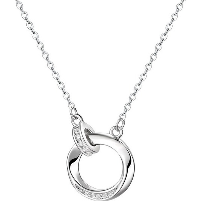 S999 Silver Mobius Geometric Pendant Necklace clean product image 1