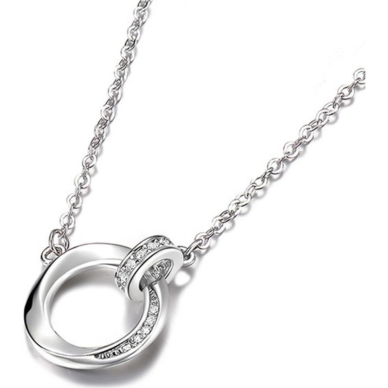 S999 Silver Mobius Geometric Pendant Necklace clean product image 2