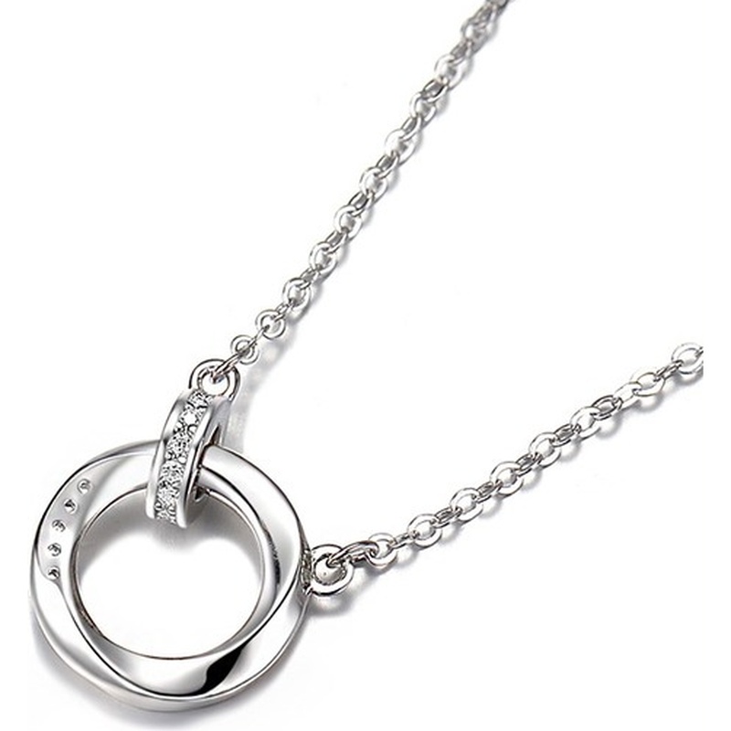 S999 Silver Mobius Geometric Pendant Necklace clean product image 3