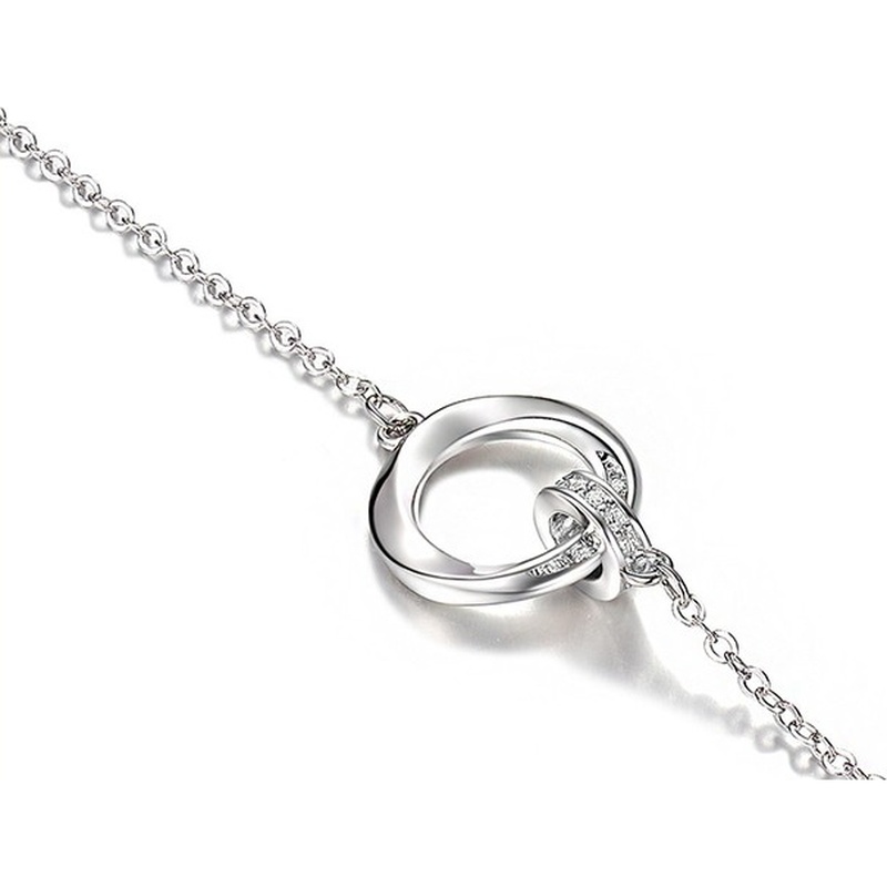 S999 Silver Mobius Geometric Pendant Necklace clean product image 4