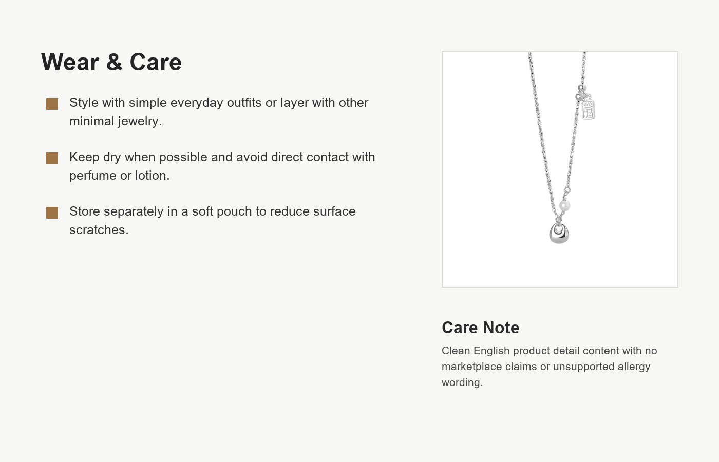 S999 Silver Modern Chinese Fu Tag Pendant Necklace for Women detail image