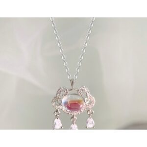 S999 Silver Peace Lock Pendant Necklace for Women clean product image 1