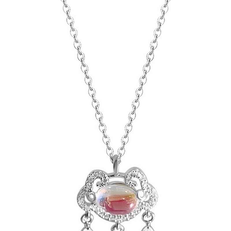S999 Silver Peace Lock Pendant Necklace for Women clean product image 5