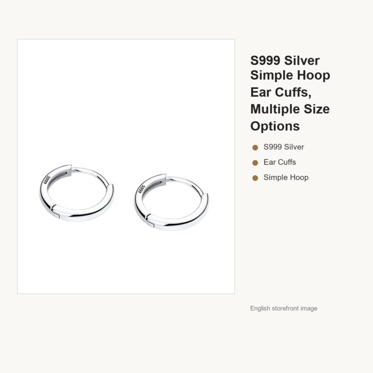 S999 Silver Simple Hoop Ear Cuffs, Multiple Size Options gallery image 1