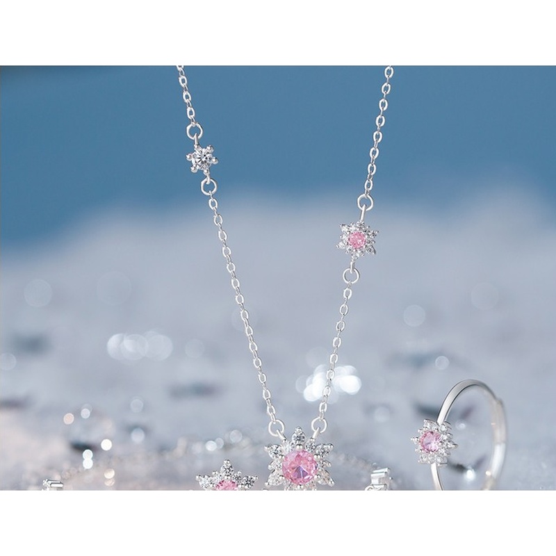 S999 Silver Snowflake CZ Bracelet clean product image 1