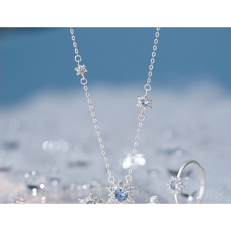 S999 Silver Snowflake CZ Bracelet clean product image 2