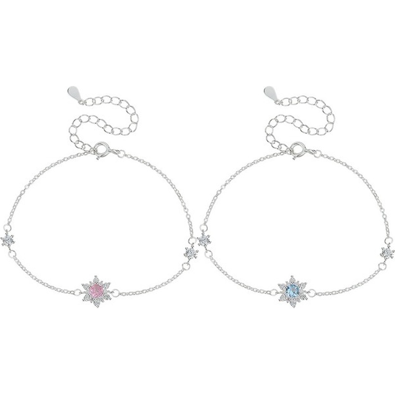 S999 Silver Snowflake CZ Bracelet clean product image 5