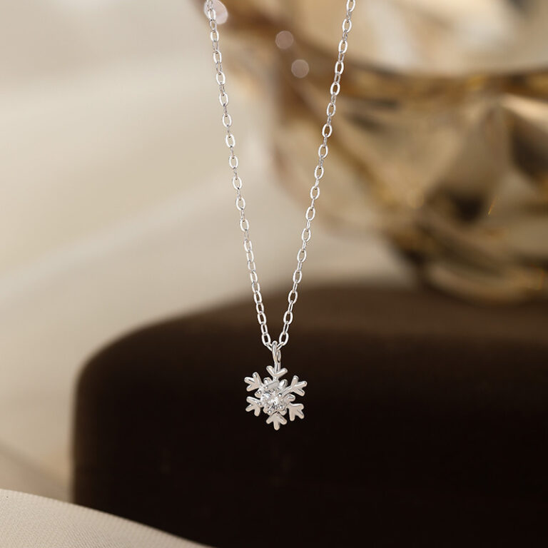 S999 Silver Snowflake Pendant Necklace original product image 1