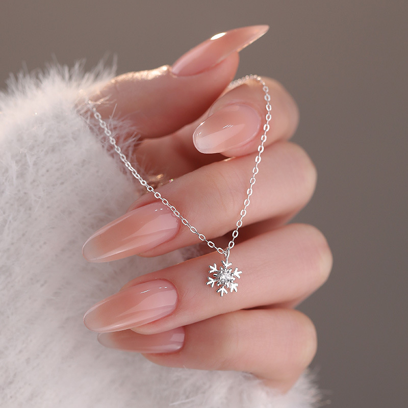 S999 Silver Snowflake Pendant Necklace original product image 2