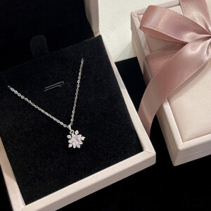 S999 Silver Star CZ Light Luxury Micro Pave Collarbone Chain Necklace for Women product image 1
