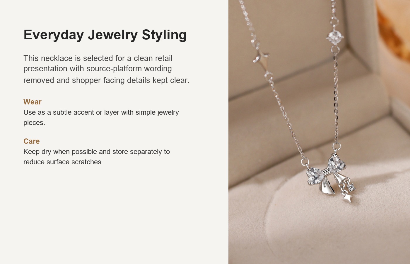 S999 Silver Star Minimalist Collarbone Chain Necklace for Women detail image