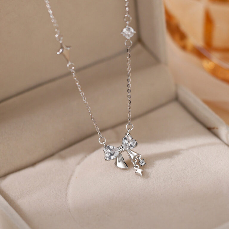 S999 Silver Star Minimalist Collarbone Chain Necklace for Women main image 1