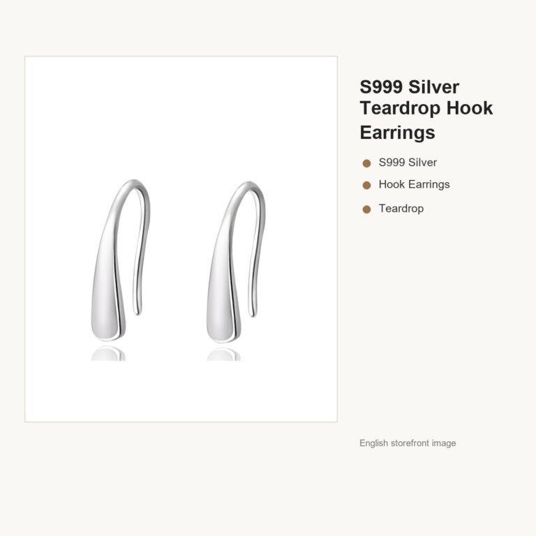 S999 Silver Teardrop Hook Earrings for Women gallery image 1
