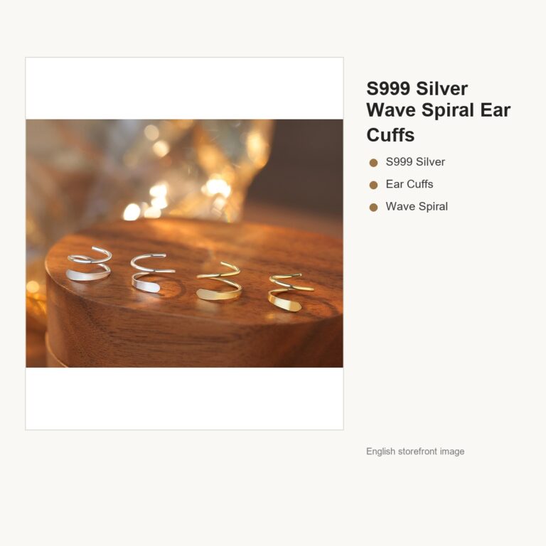 S999 Silver Wave Spiral Ear Cuffs for Women gallery image 1