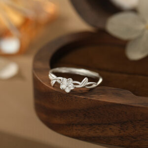 S999 Silver Wrapped Flower Open Ring for Women main product image 1