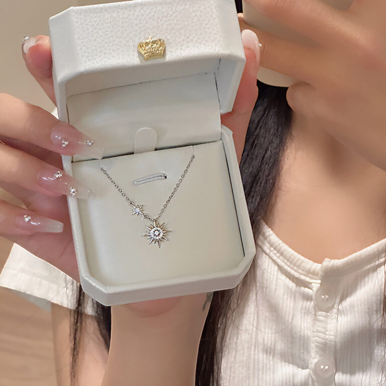 S999 Silver CZ Minimalist Collarbone Chain Cross Chain Necklace for Women product image 1